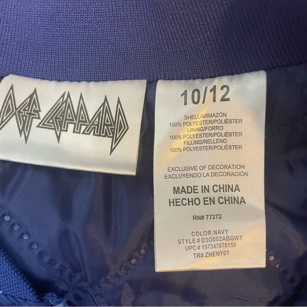 Def Leppard Blue and Pink Puffer Jacket with Ribbed Accents - Picture 6 of 10